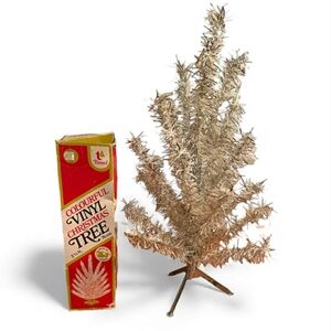 Vintage Silver Table Top Tinsel Tree